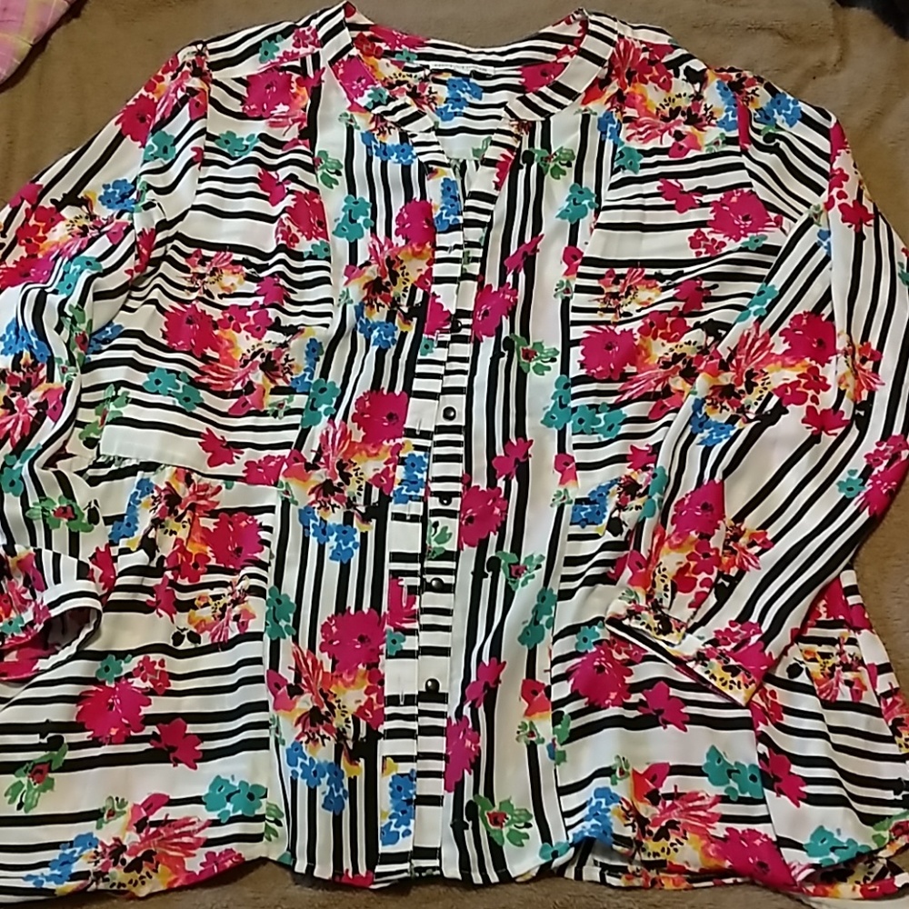 Floral button up blouse
